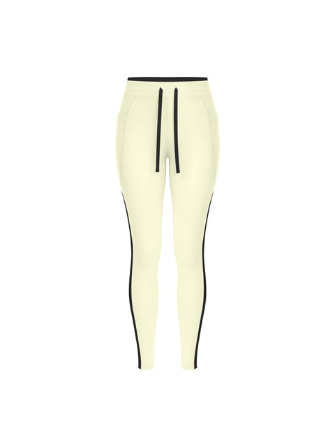 THE SOVEREIGN SCULPTURE TROUSER - LUMINOUS IVORY / OBSIDIAN - Front