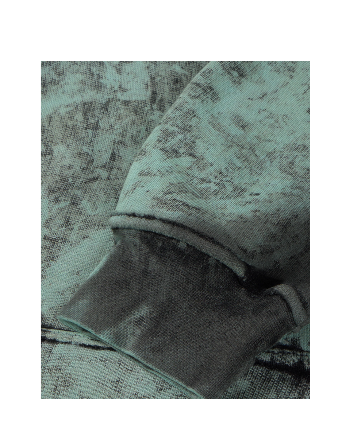 THE AUTARCH PATINA PULLOVER — Mineral Patina — cuff and fabric detail