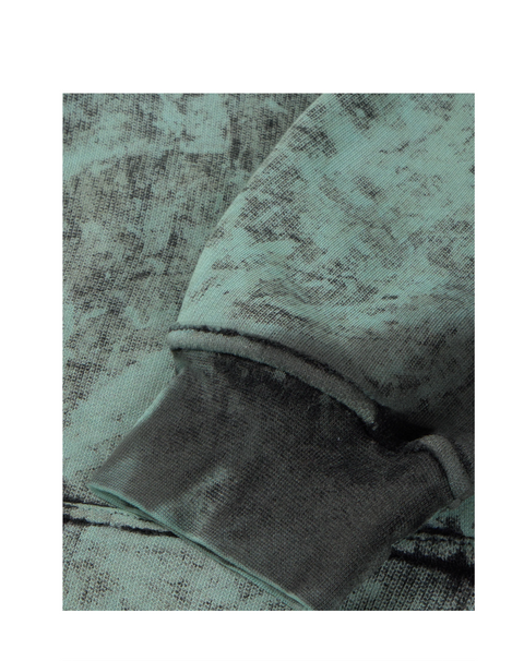 THE AUTARCH PATINA PULLOVER — Mineral Patina — cuff and fabric detail