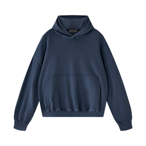 THE IMPERIUM HOODED PULLOVER in NOCTURNE NAVY — front view